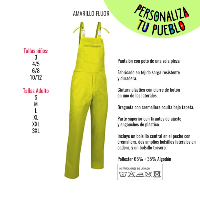 Petos para peñas y charangas amarillo fluor - Personalizatupueblo.es