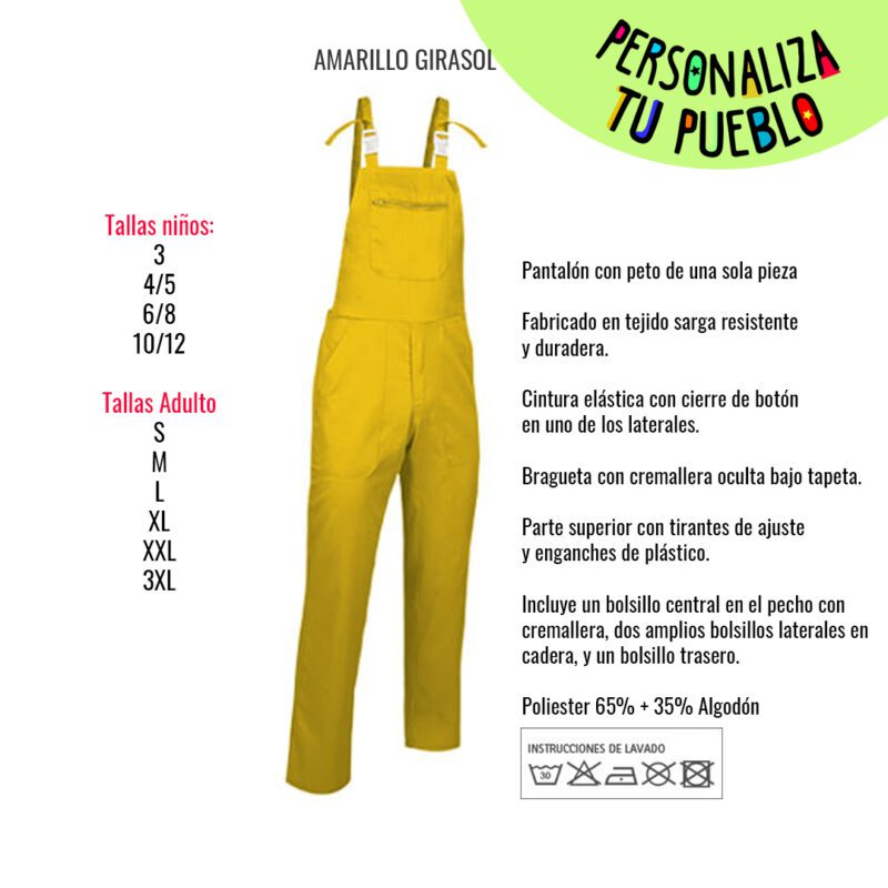 Petos para peñas y charangas amarillo girasol - Personalizatupueblo.es