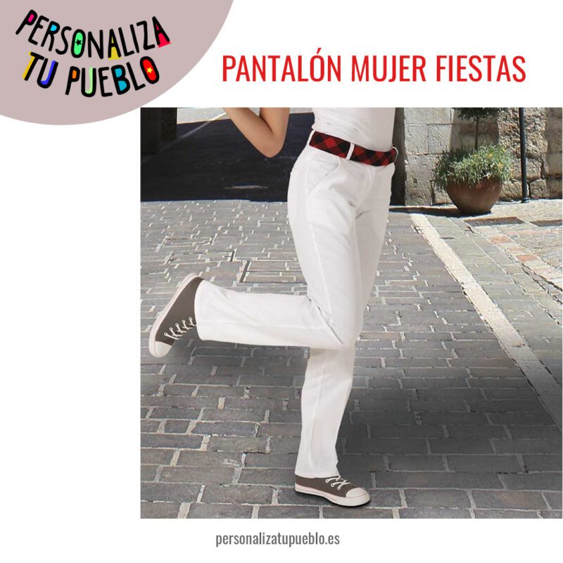 Pantalón blanco fiestas mujer