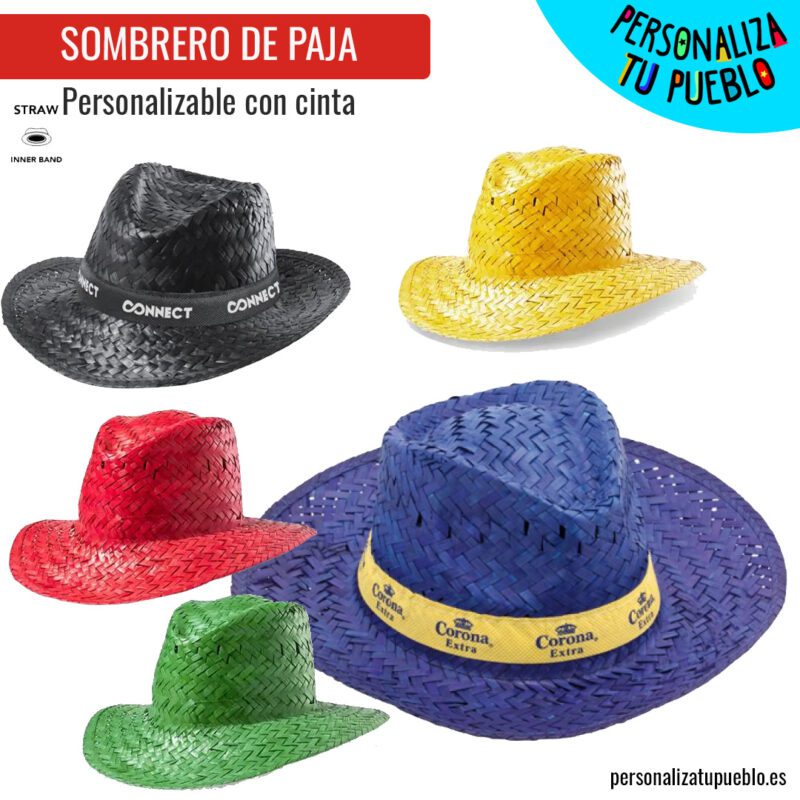 Sombrero de paja con cinta personalizada